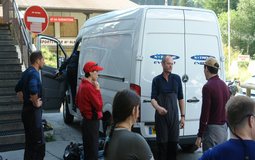 Unloading kit in Chamonix