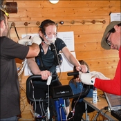 Paula Meale carrying out her Oxygen Extraction study