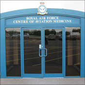 CAM Door: the entrance to the RAF Centre of Aviation Medicine, RAF Henlow