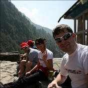 Getting some rest after 2h of trekking