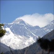 Everest and Lhotse from Namche Hill