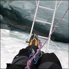 Michael crossing a crevasse!