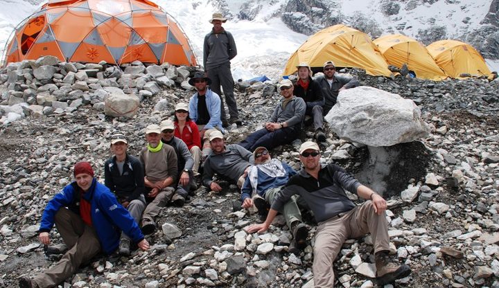 Trek K arriving at Base Camp