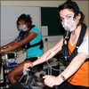 Dr Maryam Khosravi and Dr Sav Wijesingha taking part in Cardio-pulmonary exercise testing