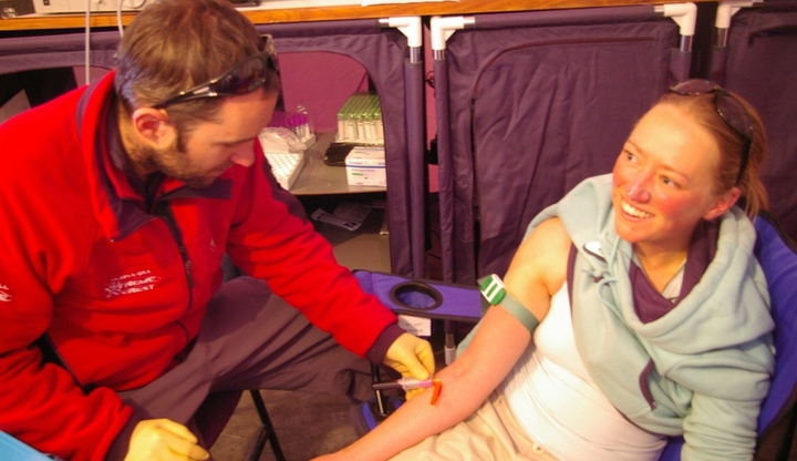 Blood sampling at EBC